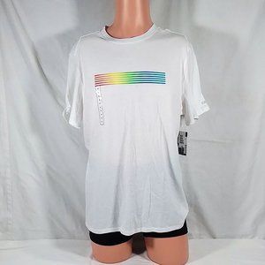 Men's SS Cotton Graphic Tee Pure White Pride Rainbow-Various Sizes-New with Tags